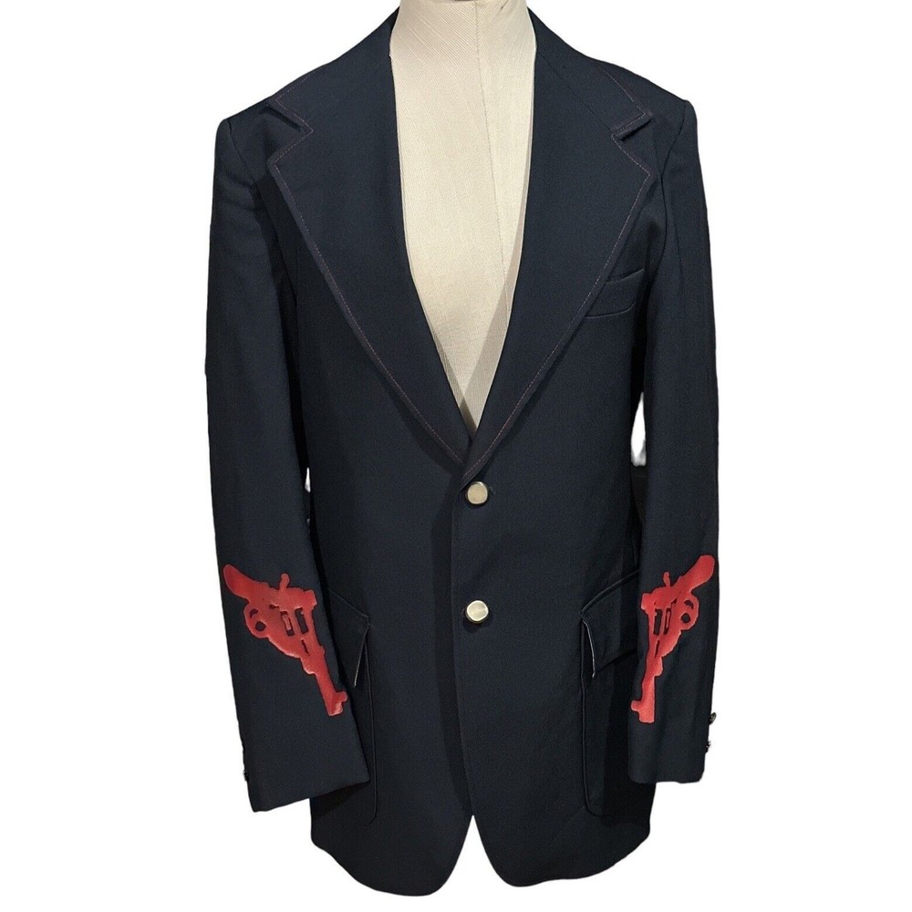 THE BOHEMIAN SOCIETY One Of A Kind Blazer Pistols w Skull & Crossbones Sz 40
